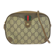 GUCCI GG Supreme Sherry Line Shoulder Bag Beige Canvas Preowned From Japan