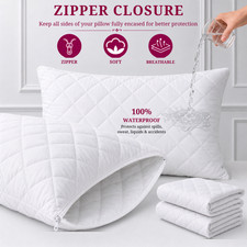 Quilted Waterproof Pillow Protector 4 Pack Standard Queen King Pillow Protectors