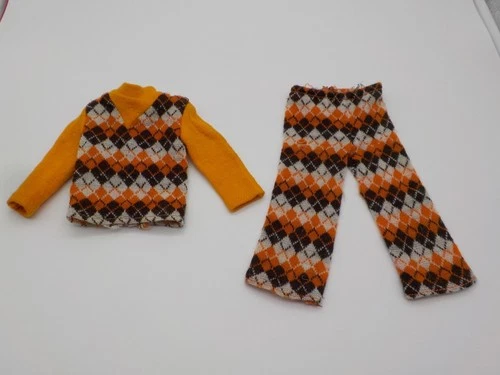 Ken Doll 1974 Sears Exclusive - Orange Argyle Pants & Top