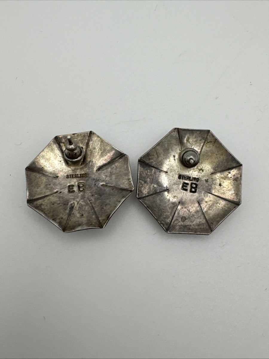 Eugene Belone Navajo Sterling Silver w/ Turquoise Earrings, 10.2g