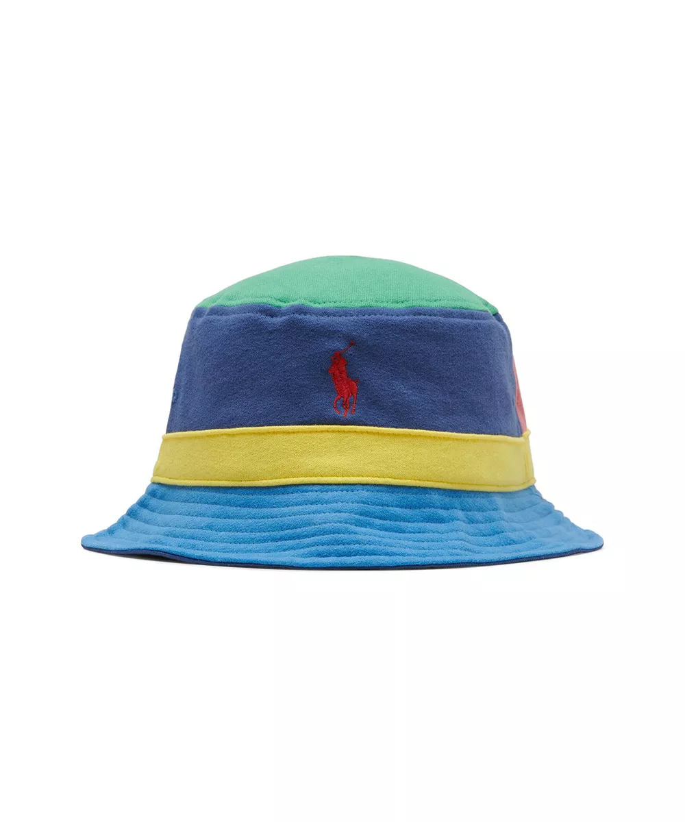 Genuine Polo Ralph Lauren Color Block Fleece Bucket Hat -Multi