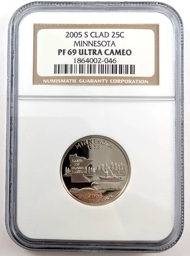 2005 S Clad Proof Minnesota Statehood Quarter Graded PF69 Ultra Cameo by NGC