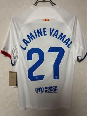 バルセロナ 23-24 ユニフォーム アウェイ ヤマル 27 新品 NIKE Ｌ 2023-24 FC Barcelona Away Jersey Lamine Yamal #27 Nike Size L