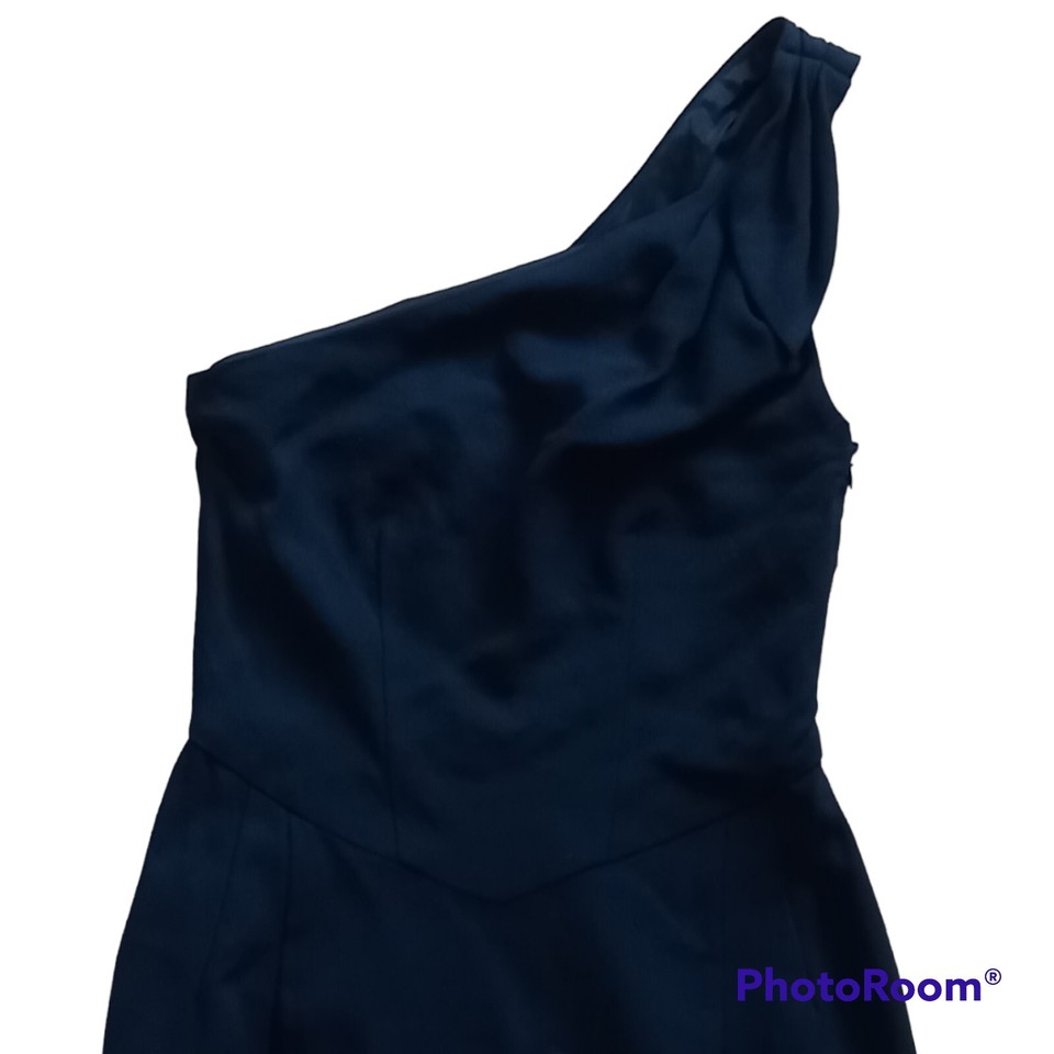 WHISTLES. One Shoulder Dress. Size 10. 40 Wool. Classic. LBD. Sexy