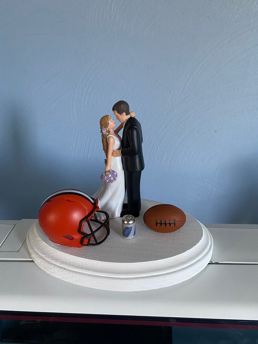 Cleveland Browns Cake Topper Bride Groom Wedding day NFL Funny Football  Theme
