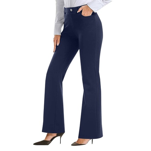 Women Office Pants Business Casual Work Pants with Pocket Pull On Regular Slacks - Picture 49 of 51