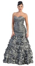 Charcoal Gray PAGEANT DANCE PARTY LONG PROM FORMAL OCCASION DRESS BALL GOWN 10