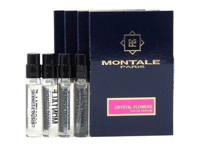MONTALE PARIS CRYSTAL FLOWERS EDP 2.0ml .06oz x 4 COLOGNE PERFUME SPRAY SAMPLES