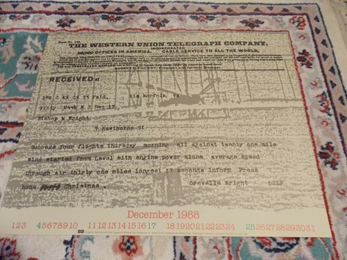 Dezember Kalender POSTERDRUCK Western Union Telegraph Kitty Hawk von Debbie Russ - Bild 2 von 4