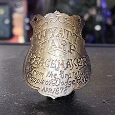 Wyatt Earp Peacemaker Dodge City 1878 Gun Butt Tag