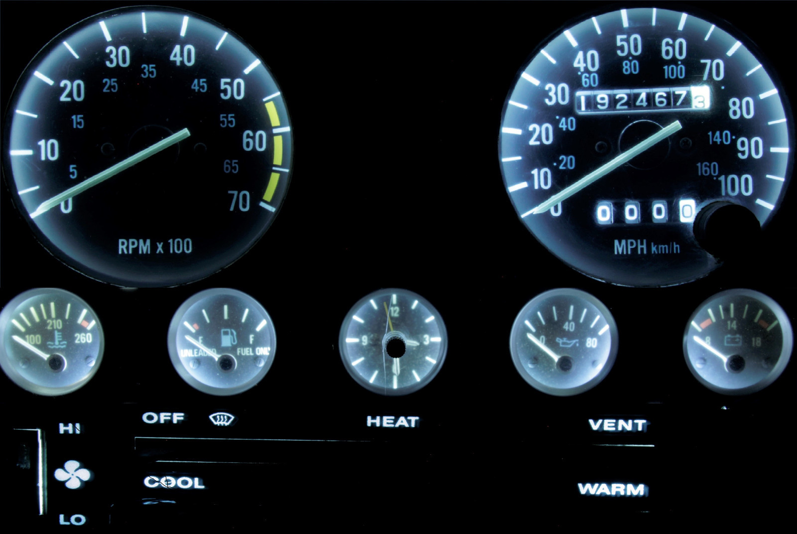 White LED Speedometer Gauge Cluster Dash Interior LED Kit for Jeep YJ ...