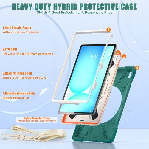 One Button Retract Stand Case Cover for Samsung Tab S10 FE+ 13.1" X620 X626B - Picture 31 of 108