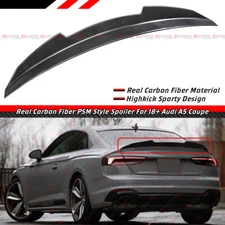 FOR 18-24 AUDI B9 A5 S5 RS5 2DR COUPE PSM STYLE REAL CARBON FIBER TRUNK SPOILER