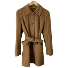 Episode Beige Wool & Angora Single Breasted Belted Coat Uk 14