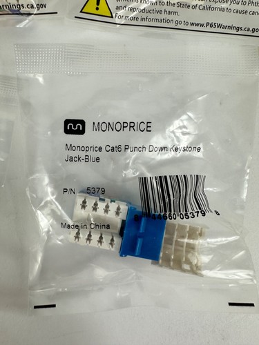 Monoprice Cat6 Punch Down Keystone White 5384 Black 5378 & Blue 5379 Lot of 10 - Picture 4 of 4