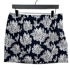 Crown and Ivy Skort Womens Size 10 Navy Coral Reef Print Built-In Shorts