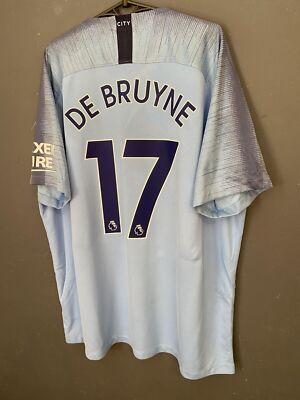 MEN FC MANCHESTER CITY 2018/2019 DE BRUYNE FOOTBALL SOCCER SHIRT