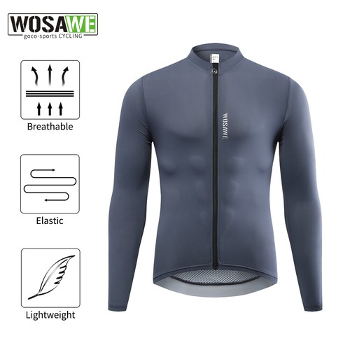 WOSAWE Cycling Jersey Mens Long Sleeve MTB Bike Shirt Bicycle Sportswear Tops - Photo 1 sur 20