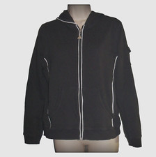 N.y.l. Black Hooded Jacket, Size L