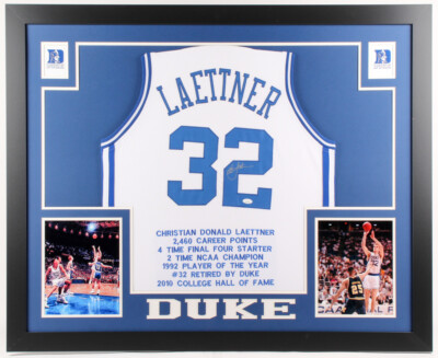 Christian Laettner Signed Duke Blue Devils 35