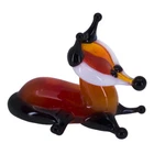 Miniature Tiny Lampwork Flame Hand Blown Glass Laying Orange Fox Figurine New