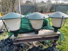 Lampada Lampioni Industriali Con Vetro Opalino Set 3 Lampade Vintage