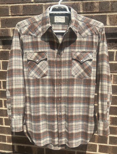 Vintage Pendleton High Grade Western Wear Mens M Pearl Snap Wool Shirt Plaid - Picture 3 of 7