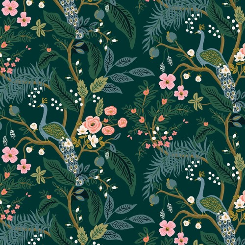 Rifle Paper VINTAGE GARDEN Estee in Mint Cotton Fabric Rifle Paper Co Fabric - Picture 4 of 7