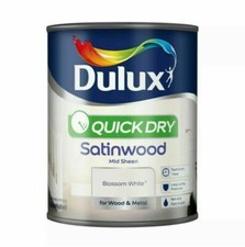 Dulux Blossom White - Quick Dry Satinwood Mid Sheen - 750ml #M