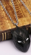 Marvel's BLACK PANTHER Movie Mask Pendant on Heavy Link 22" Chain For Cosplay
