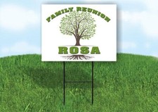 ROSA FAMILY REUNION GR TREE 18 in x24 in Yard Sign Road Sign with Stand
