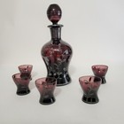 Antique/Vintage Dark Purple Glass & Silver Luster Decanter Set  - Murano (?) — photo 4
