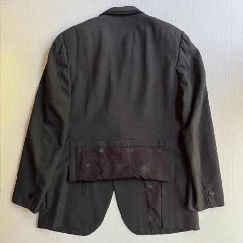 Vtg 70s Lord West Embroidered Cowboy Western Tux Jacket Mens 42L Gray Trim Lined - Picture 5 of 10