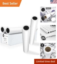 Plotter Paper 24 x 150, CAD Paper Rolls, 20 lb. Bond Paper on 2" Core for CAD...