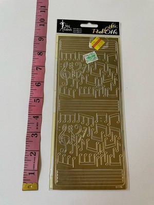 Mark Richards Self-Adhesive Peel-Off's - Gold Music Staff and Note Stickers