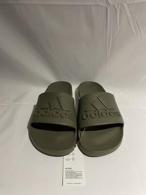 Adidas Adilette Aqua Slides Olive Green Men’s Size Slip-On Quick-Dry  NEW