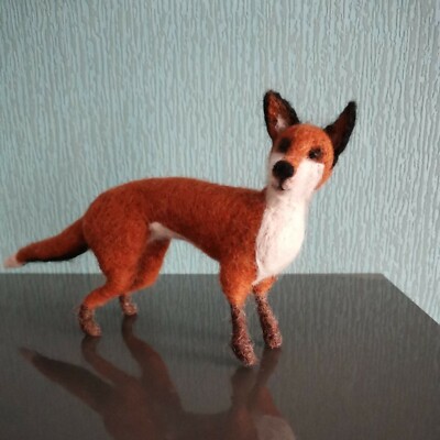 Handarbeit Nadel gefilzt Wolle Fuchs Skulptur Handarbeit Geschenk 