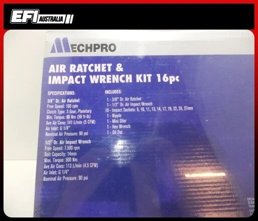 Mechpro Air Ratchet & Impact Wrench Kit 16pc - image 3 of 4