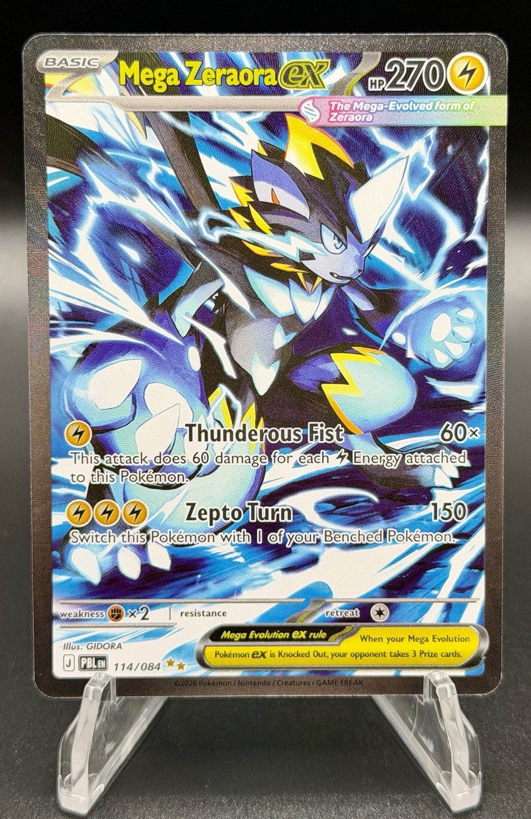 Mega Zeraora ex 114/084 Special Illustration Rare Pitch Black Pokemon Holo NM