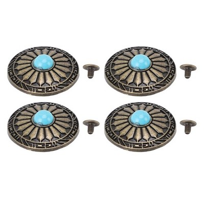 Geldbörsenschnalle Türkisfarbene Runde Conchos 10er-Set Für Taschengepäck