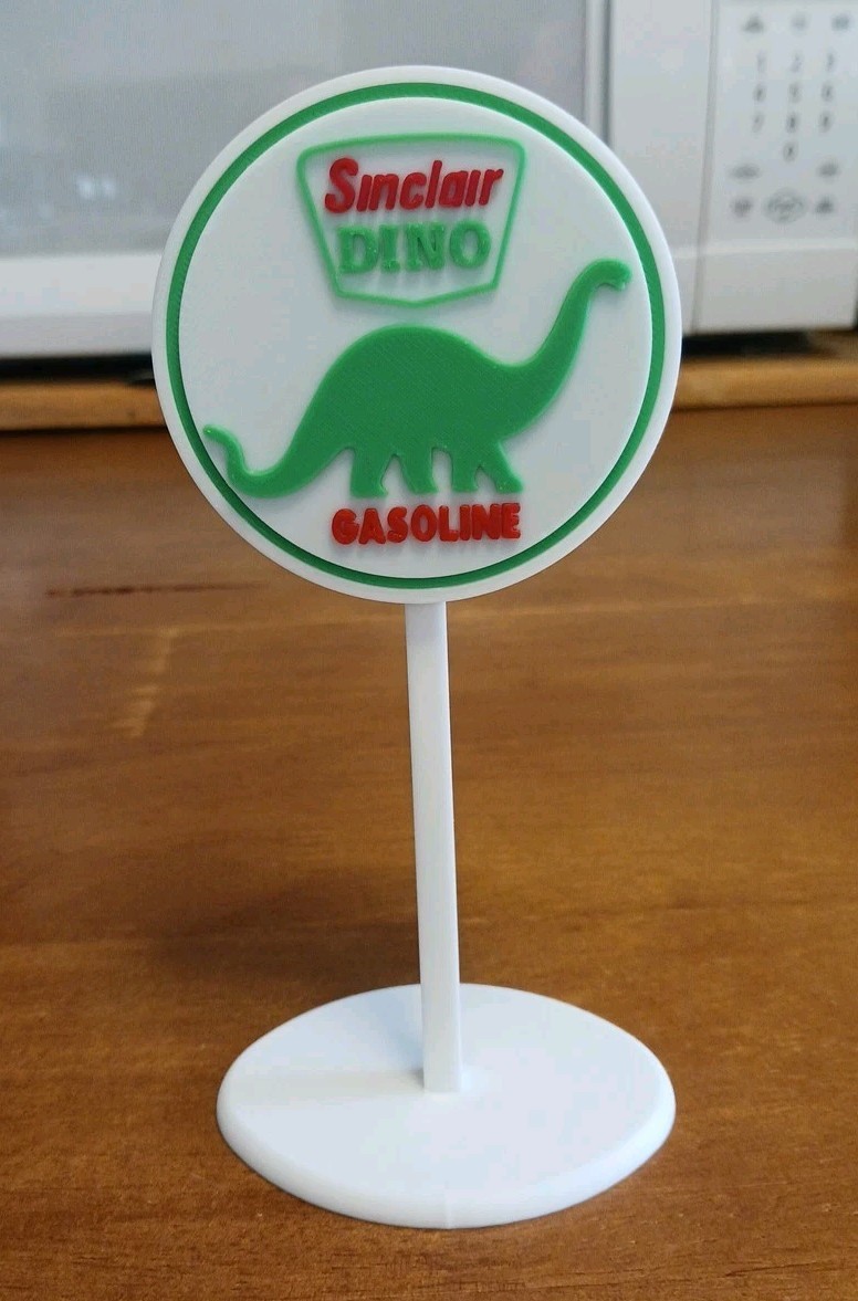 Sinclair Gas Station  Miniature Display Sign Diorama.  6.5" Tall