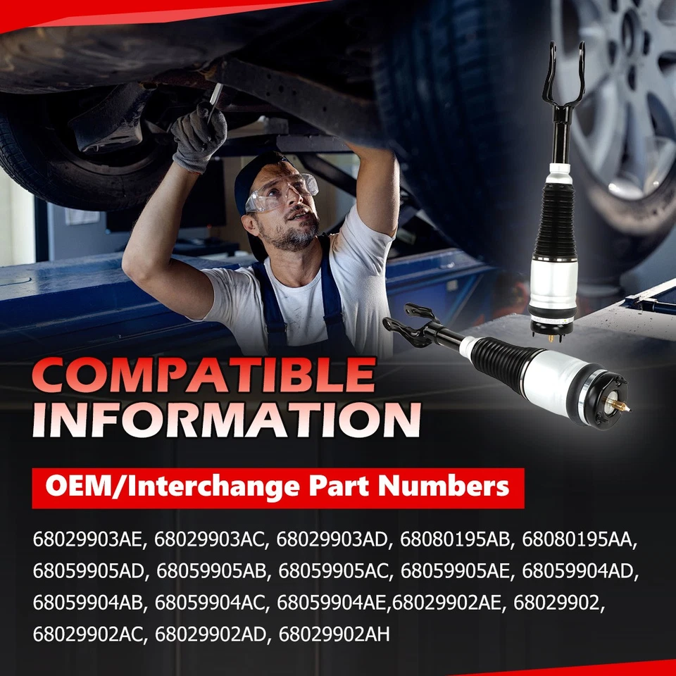 Pair Front Left & Right Air Suspension Struts For Jeep Grand Cherokee 2011- 2015 - Изображение 3 из 4