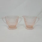 Vintage Pink Depression Glass Sugar & Creamer Jeannette Glass
