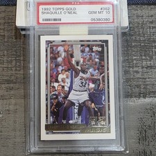 1992 Topps Gold Shaquille “Shaq” O’Neal RC #362 PSA 10 Gem Mint Gold Foil Rookie