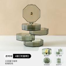 Rotating Jewelry Storage Box Makeup Storage Rack Bracelet Earring round Plastic