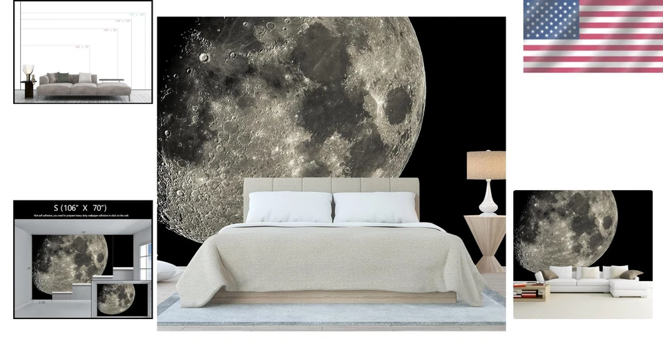 3D шелковая тканевая роспись — не пилинг и не прилипает — 106 x 70 дюймов - Изображение 2 из 4