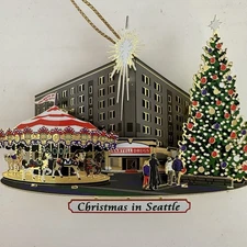 Christmas in Seattle J.P. Ornament Bartell Drugs City Scene Carousel 3.5”