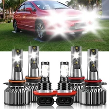 For Honda Civic 2006-2015 LED Combo Headlight Bulb Hi/Lo Beam+Fog Light Kit