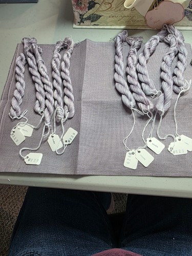 Leah's Over-dyed Perle Cotton 3 Colors Plus Fabric