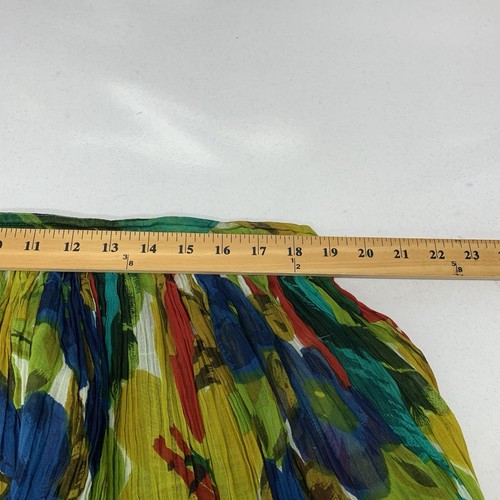 Short Circuit Maxi Boho Skirt OS Drawstring Pleated Gauzy Semi Sheer Floral Full - Picture 8 of 9